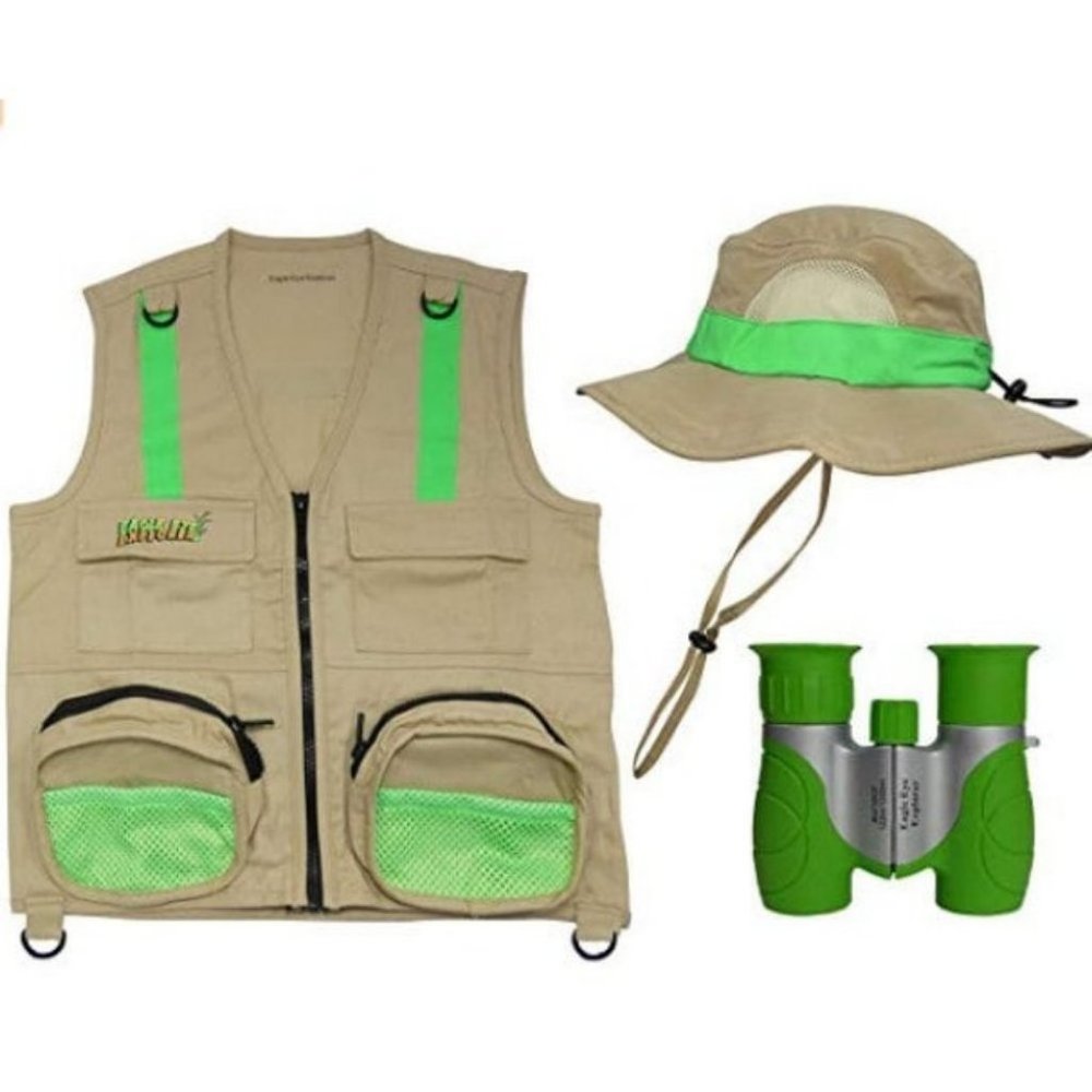 S/M Combination Set: 1 Tan Cargo Vest for Kids wit